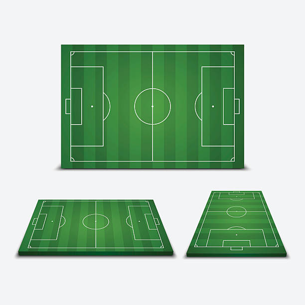 lapangan sepak bola - ilustrasi vektor - court line ilustrasi stok