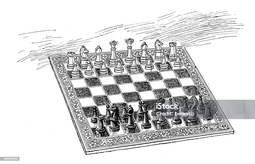 Chess Game 19th Century Style stock illustration