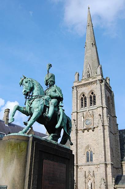 istock Equestrian Statue and a Church, Durham, UK 484103137