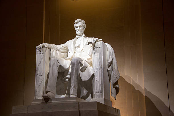 Statue of Abraham Lincoln in Washington, DC stock photo