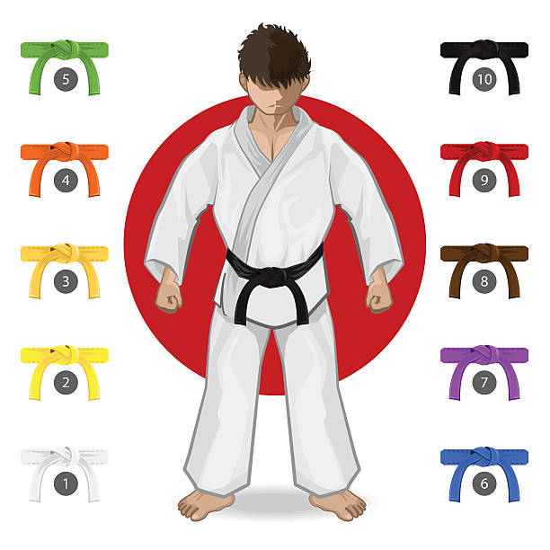 KARATE Martial Art Belt Rank System An Illustration Of Martial Art - KARATE Belt Rank System blackbelt stock illustrations