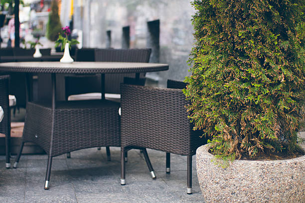 istock Empty city street cafe 484115422