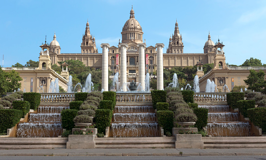 Barcelona, Spain - July 8, 2015: Catalan National Museum of Art in Barcelona, Spain. Built following the Barcelona International Exposition of 1929, held in the mountain of Montjuic. Today is the National Museum of Catalan Art (MNAC).