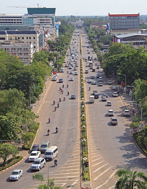 istock Avenue Lane Xang in Vientiane 484122690