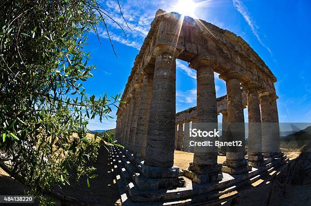 Old Greek Temple And Olive Tree At Segesta Sicily Stock Photo - Download Image Now - 2015, Ancient, Ancient Civilization