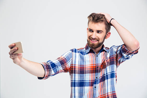 istock Man making selfie photo on smartphone 484139086