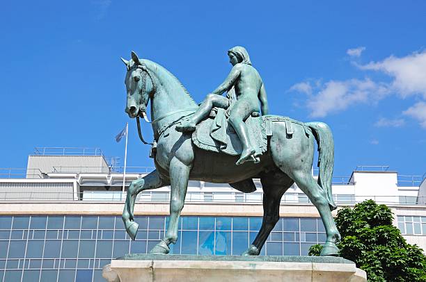 Lady Godiva statue, Coventry. Coventry, United Kingdom - June 4, 2015: Lady Godiva Statue at Broadgate in the city centre, Coventry, West Midlands, England, UK, Western Europe. anglo saxon photos stock pictures, royalty-free photos & images