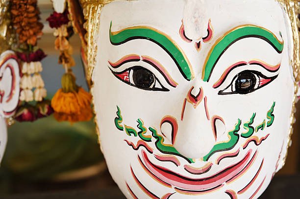 istock Khon, Angel mask in native Thai style 484153726