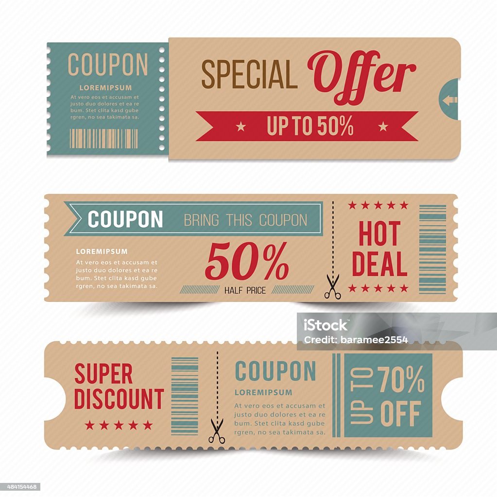 Tag price offer and promotion. Coupon stock vector