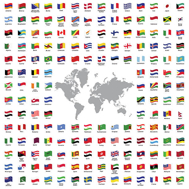 World flags all World flags all vector color official isolated flag stock illustrations