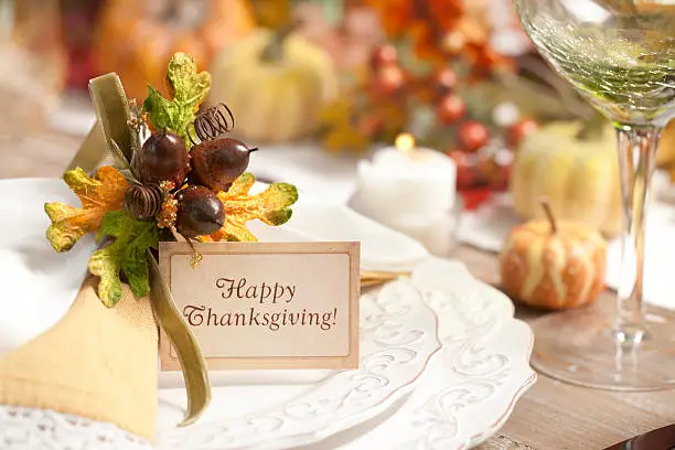 Photo of Autumn Thanksgiving Dining Table Place Setting