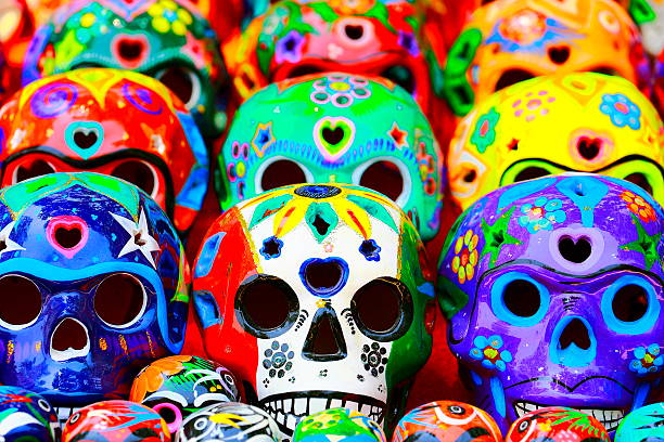 istock Day of the Dead: Mexican Calaveras, skulls pattern, Mexico City culture 484158216