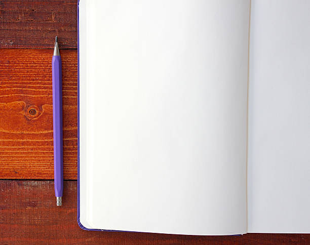 Blank Notebook and Pencils stock photo