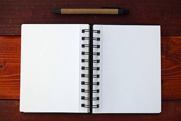 Blank Notebook and Pen stock photo