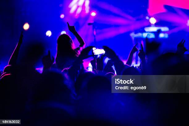 Concert Crowd Stock Photo - Download Image Now - Blue, Crowd of People, 2015