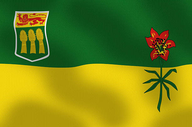 istock Waving Flag of Saskatchewan Canada Series 484163412