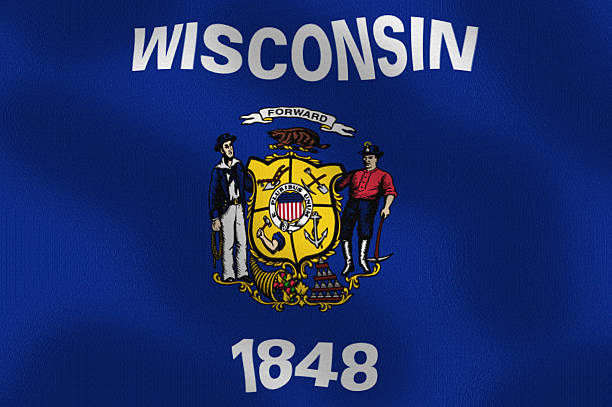 istock Waving State Flag of Wisconsin Series 484163806