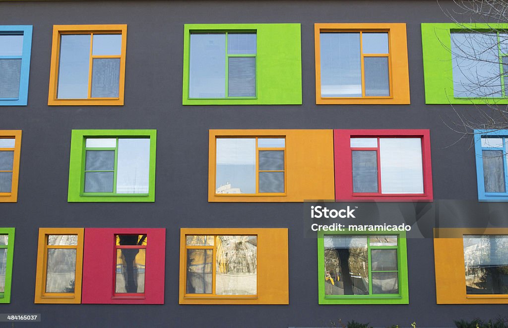 Colorful Modern Windows Neighbor Stock Photo