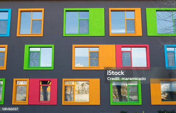 Colorful Modern Windows Stock Photo - Download Image Now - Neighbor, Apartment, Architecture