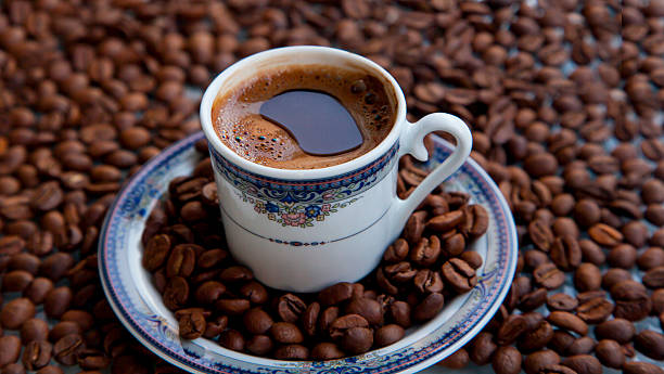 istock Turkish coffee with coffee beans 484167684