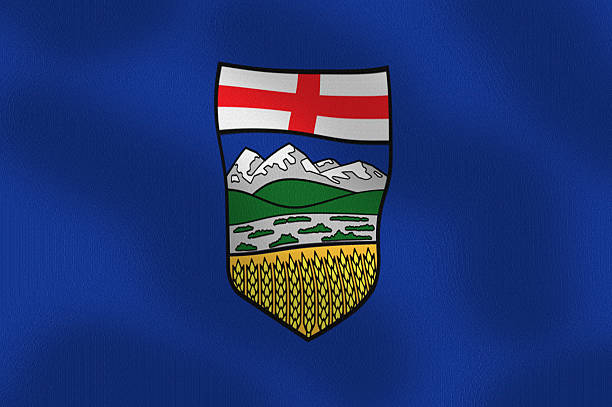 istock Waving Flag of Alberta Canada Series 484168106