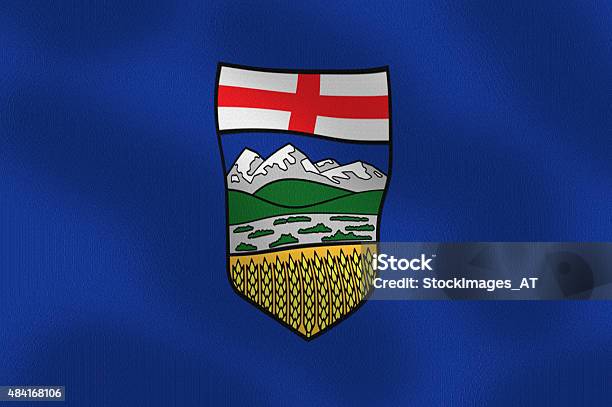 Waving Flag Of Alberta Canada Series Stock Photo - Download Image Now - 2015, Alberta, American Culture