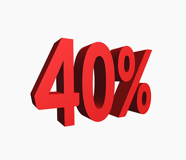 istock 3D Rendered Red 40% Percent off Word 484168338
