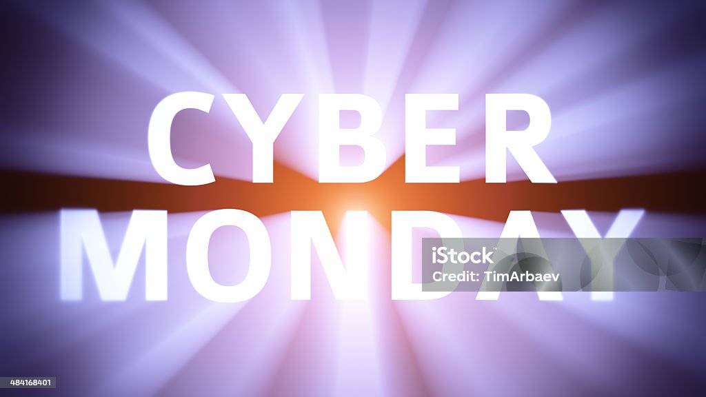 Illuminated Cyber Monday Radiant light from the words "Cyber Monday" Arts Culture and Entertainment Stock Photo