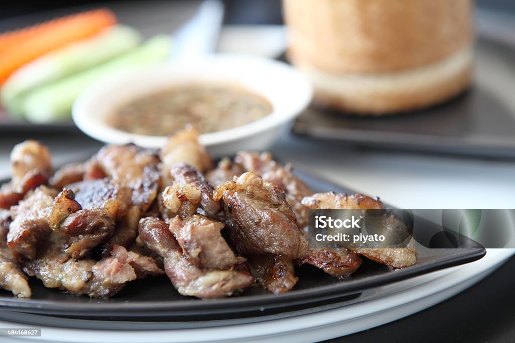 grilled pork with sticky rice Appetizer Stock Photo