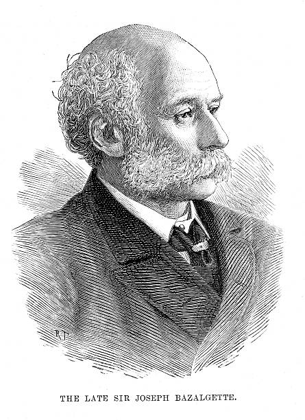 illustrazioni stock, clip art, cartoni animati e icone di tendenza di sir joseph bazalgette - sideburn