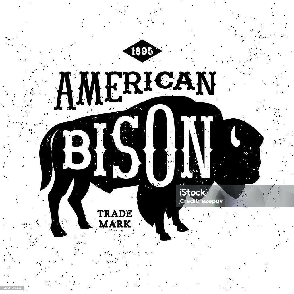 vintage label vintage label American Bison ( T-Shirt Print ) American Bison stock vector