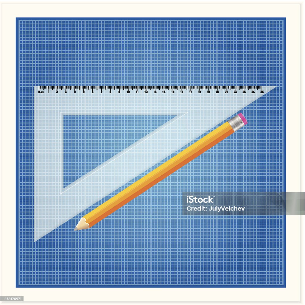 Blueprint Measuring Ruler Blueprint And Ruler Instruments Stock Illustration - Download Image Now ...