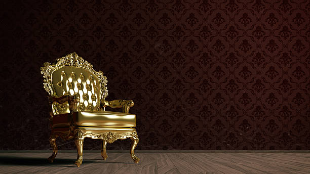 istock Vintage golden armchair 484173168