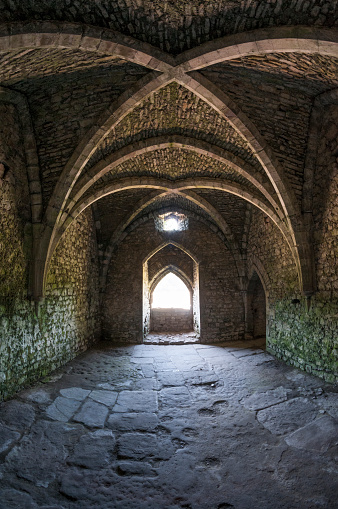 Stone built arches of Kamares Aqueduct in Larnaca, Cyprus