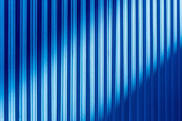 Photo of Blue color corrugated metal sheet