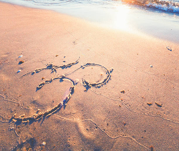istock Om symbol in the sand by the ocean 484183972
