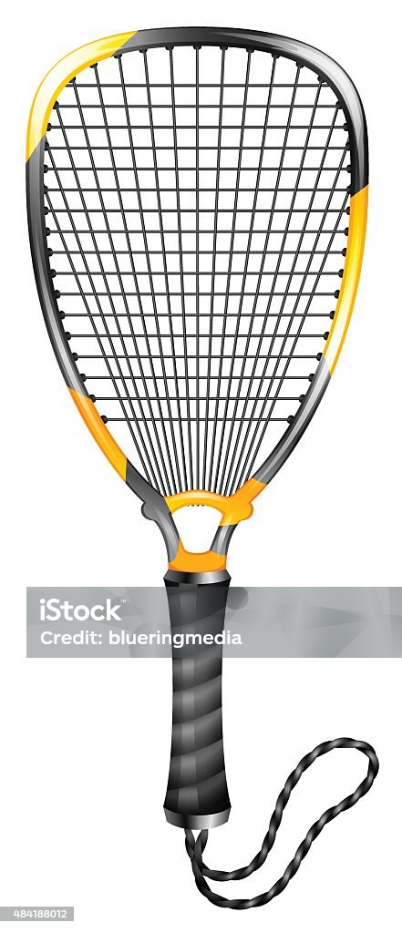 Racketball Racket for racketball in black and yellow Racketball stock vector