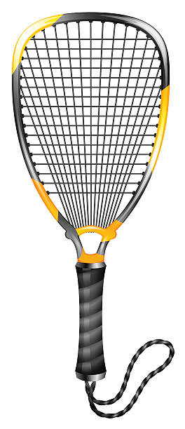 Racketball Racket for racketball in black and yellow racketball stock illustrations