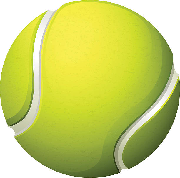 stockillustraties, clipart, cartoons en iconen met single light green tennis ball - tennisbal