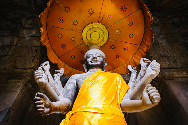 Eight armed Lord Vishnu Statue, Angkor Wat, Siem Reap, Cambodia.