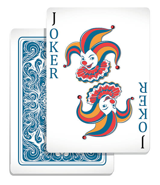 Joker original design card Joker original design card illustration court jester stock illustrations