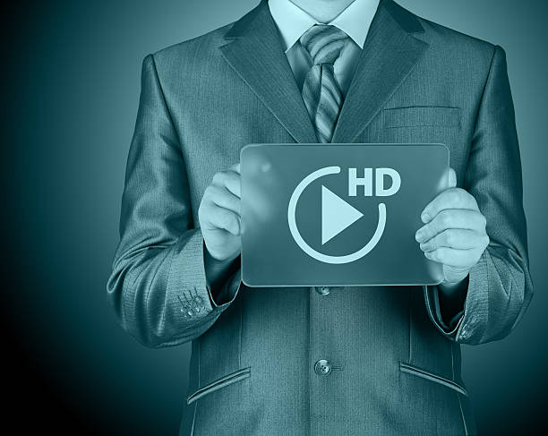 istock hd icon on futuristic glass tablet 484189453