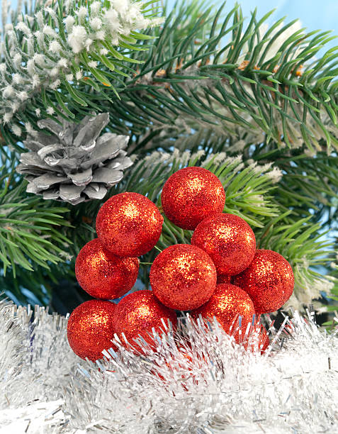 istock New Year's decorative berries and tinsel 484192506