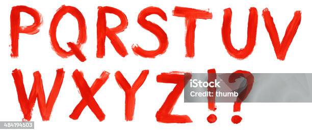 Hand Painted Alphabet Part 2 Stock Photo - Download Image Now - Letter R, Alphabet, Letter - Document