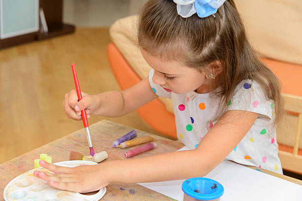 istock Little Girl Painting 484194920
