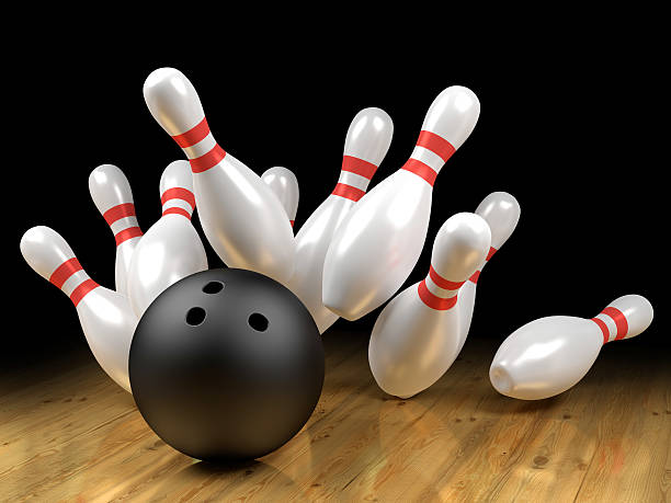 Strike! Very high resolution rendering of a bowling scene bowling alley wood stock pictures, royalty-free photos & images