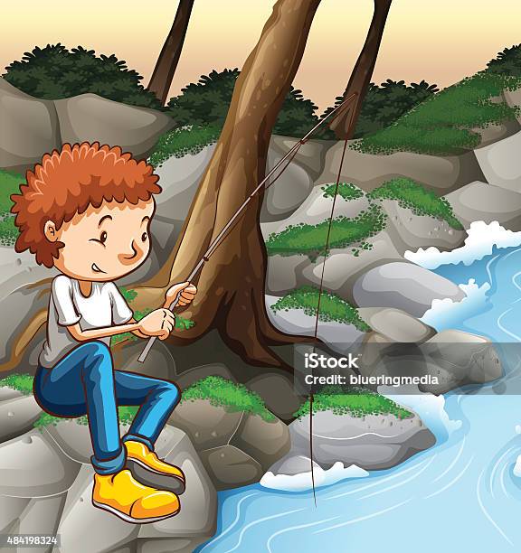 Fishing Stock Illustration - Download Image Now - 2015, Adult, Boys