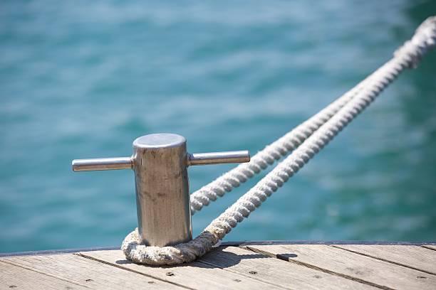istock Rope secured to a harbour bollard 484198842