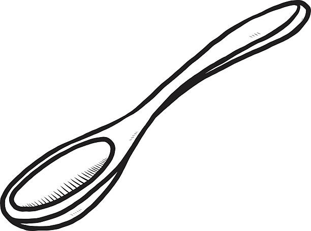 Big Spoon Hand Drawn Stock Illustration - Download Image Now - Black And  White, Large, Spoon - iStock