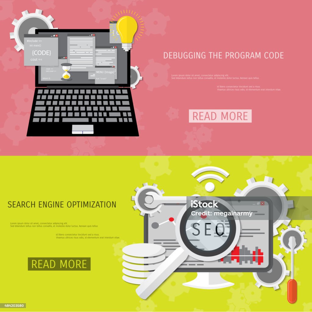 Vector Flat Concept Of Programming And Coding Stock Illustration ...